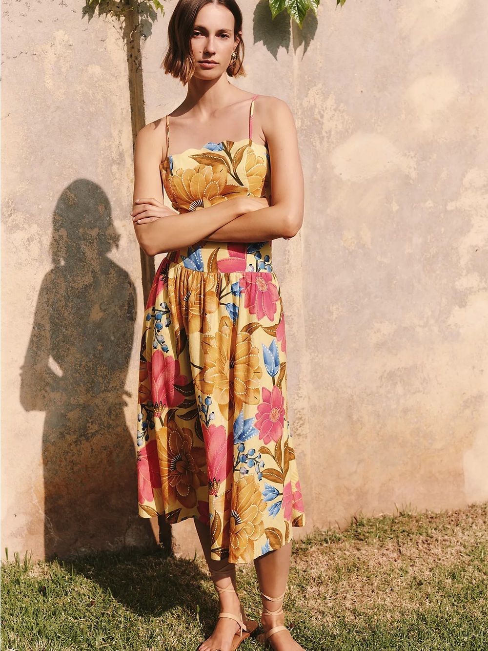 FARM Rio x Anthropologie Linen Blend Midi Dress – Size Medium – NWT - Picture 3 of 8